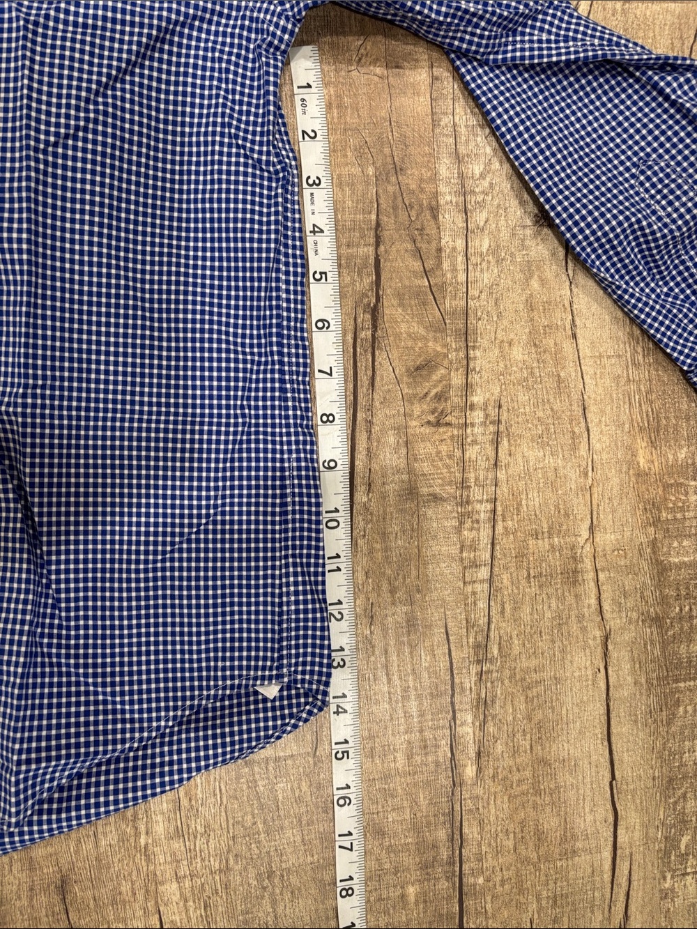 Polo by Ralph Lauren Blue Gingham Button-Down Shirt with Orange Pony - Picture 8 of 9